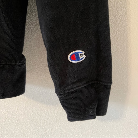 Champion Reverse Weave Navy Crewneck Pullover Sweatshirt Spellout Fuzzy-Small - Picture 5 of 8